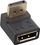 Adapter DisplayPort InLine, mashkull në femër, me kënd lart, 4K 60Hz, i zi