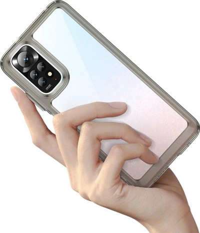 Mbrojtëse telefoni Xiaomi Redmi Note 11 Outer Space, hibride TPU PC, transparente, me kornizë rozë