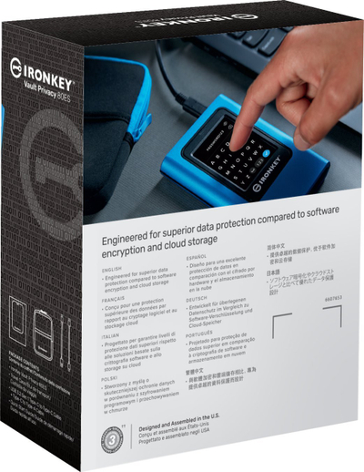 SSD i jashtëm Kingston IronKey Vault Privacy 80, 7680GB, USB, i zi
