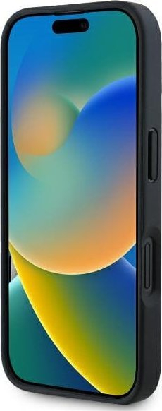 Mbulesë telefoni Karl Lagerfeld Cardslots Monogram për iPhone 16 Pro Max 6.9", nga eco leather, me xhep kartash, e zezë