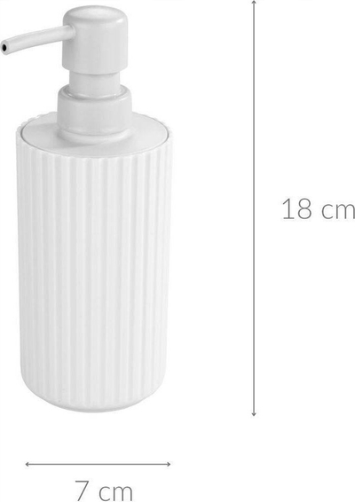 Dozator sapuni Minas, plastik, 18 cm, i bardhë