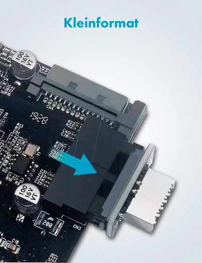 Adapter USB 3.0 GrauGear GG 18025, 19 pin header në portë Key A, 180°, i zi
