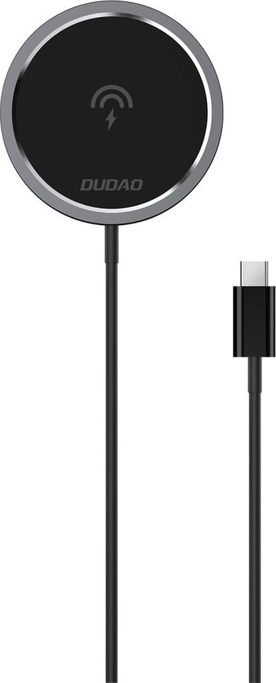 Karikues wireless Dudao Kit 15W, MagSafe Qi, adapter AC 20W, i bardhë