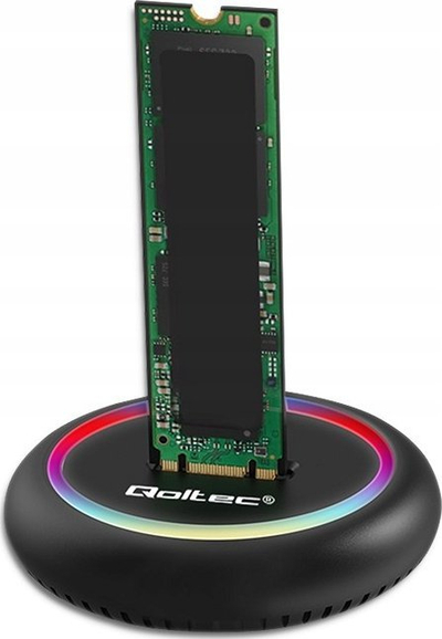 Докинг станица за SSD M.2 Qoltec 52115, NVMe SATA, USB C 10Gbps, црна