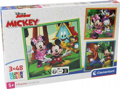 Puzzle Clementoni 3 në 1 Mickey Mouse Celebration, 3x48 copa, shumëngjyrëshe