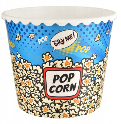Enë për popcorn, 2.3L, e ripërdorshme, shumëngjyrëshe
