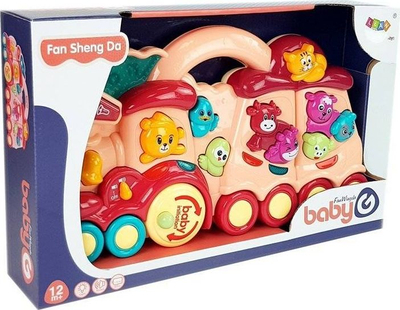 Lodër lokomotivë interaktive Leantoys Baby Imitation, me tinguj, për kalamaj 12m+, rozë