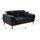 Divan krevati Bennington HM3250.01, 2 ulëse, 180x95x80 cm, i zi velvet