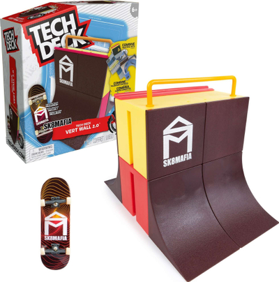 Set lojërash Tech Deck X-Connect Sk8Mafia Vert Wall, park fingerboard mini, me rampë dhe rail