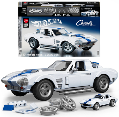 Set për ndërtim Mattel Hot Wheels Corvette Grand Sport, shkallë 1:16, për koleksion, shumëngjyrësh