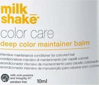Balsam flokësh Milk Shake Colour Care, me proteina qumështi, për flokë të lyer, 10 ml