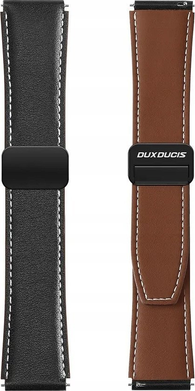 Rrip për orë inteligjente Dux Ducis YA, lëkurë, 22 mm, i zi