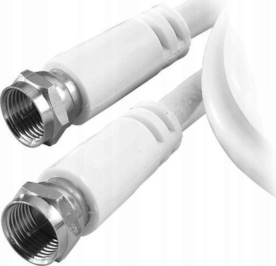 Kabllo koaksial Vivanco 44071, F Plug në F Plug, 5m, e bardhë