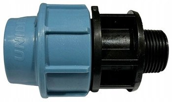 Конектор вода SCREW FITTING PE 63x2, надворешен навој, за PE цевка