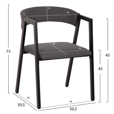 Set ngrënieje Jay 5-pjesësh 120x70x76Hcm (HM9529.01), gri