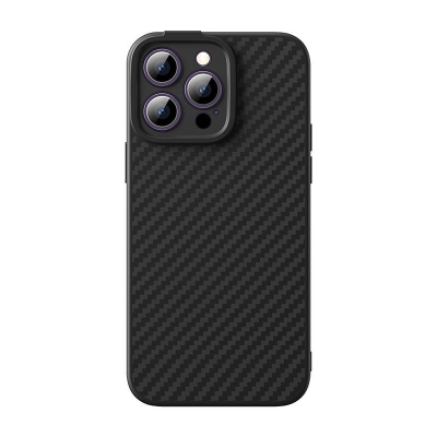 Mbulesë magnetike Baseus Synthetic Fiber për iPhone 14 Pro, set me xham mbrojtës, e zezë