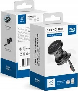 Mbajtëse magnetike makine Blue Star Smart Lock Round, për grilat e ajrit, rrotullim 360°, e zezë