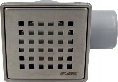 Shkarkues dyshemeje Axus 10x10 cm, trap i thatë, inoks mat, gri