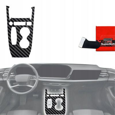 Film mbrojtës interieri GrizzGlass PianoSkin, për Audi A5 B10 2025, efekt karbon me shkëlqim, i zi