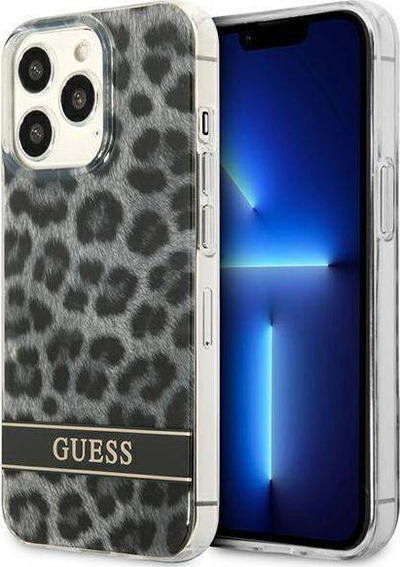 Mbulesë telefoni Guess Leopard Design, për iPhone 13 Pro, PC TPU, gri me leopard