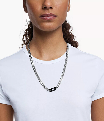 Varëse unisex Diesel D Logo DX1636931, e argjendtë/ e zezë