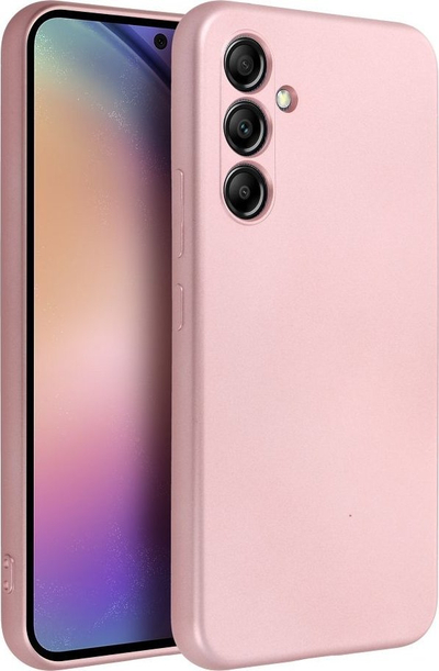 Mbrojtëse telefoni OEM Metallic për Samsung Galaxy A54 5G, rri fiks, efekt metalik, rozë