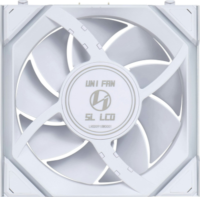 Ventilator kase Lian Li UNI Fan SL LCD Wireless 120mm, ARGB, ekran 1.6", i bardhë