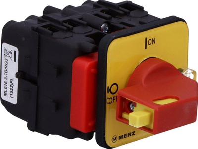 Çelës rrotullues PCE ML016.3-TB/RG3, 3P, 16A, IP55, i kuq
