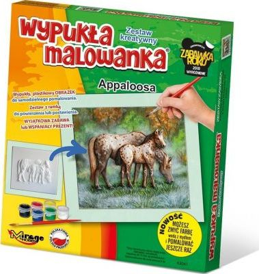 Креативен сет за сликање Mirage Hobby Embossed Coloring Horses Appaloosa, 3D фигура, со акрилни бои, повеќебоен