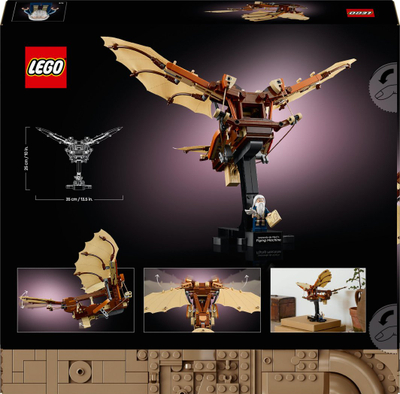 Model ndërtimi Leonardo Da Vinci Flying Machine, ornithopter historik, dekor tavoline, kafe