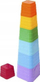 Lodër piramidë me kuba TEDDIES, set 7 copë, plastike, shumëngjyrëshe