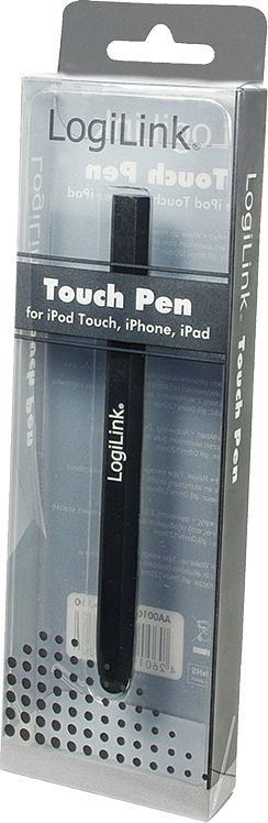 Стајлус LogiLink AA0010, алуминиумско тело, гумен врв, црн