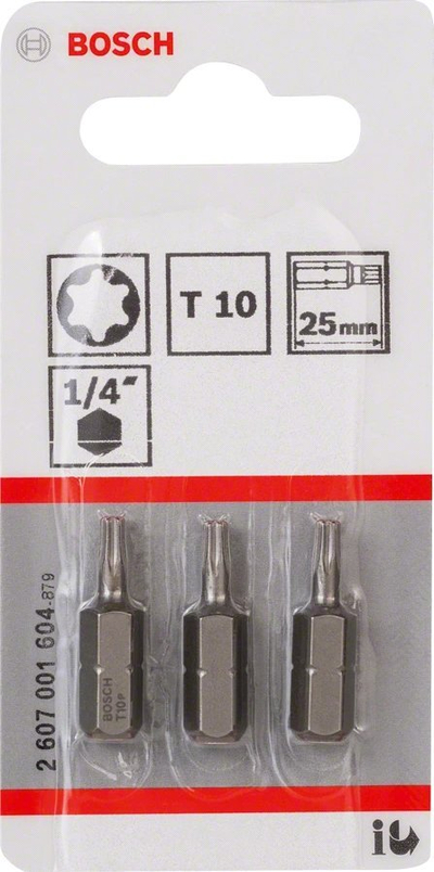 Set bite Torx Bosch 2607001604 T10, 25mm, 1/4", gri
