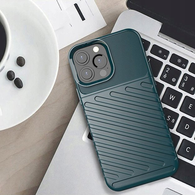 Kapak telefoni Hurtel Thunder Case për iPhone 13 Pro Max, TPU fleksibël, rezistent ndaj goditjeve, i gjelbër
