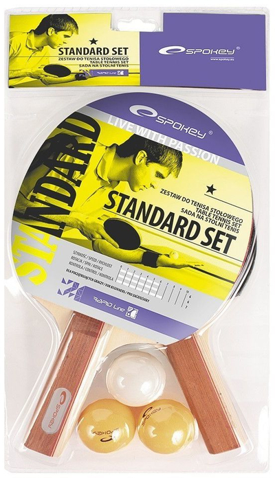 Set ping pongu Spokey Standard 81813, 2 raketa, 3 topa, shumëngjyrësh