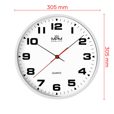 Orë muri MPM Quality E01.4463.0000, e bardhë