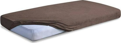 Çarçaf fitted Premium Terry, 220x200 cm, me lastik, ngjyrë çokollatë