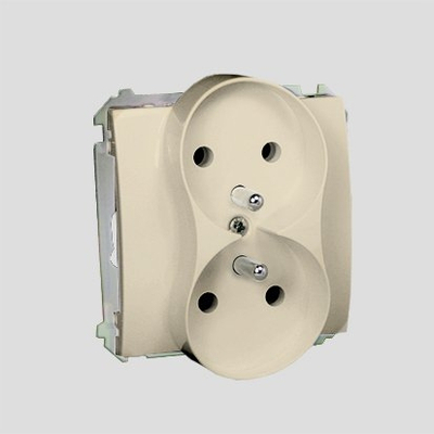 Prizë dyshe Kontakt-Simon Basic Module BMGZ2MZ.01/12, 16A, IP20, bezhë