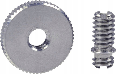 Adapter fijesh Kaiser, set 2x pin 1/4", me arrë bllokuese, i argjendtë
