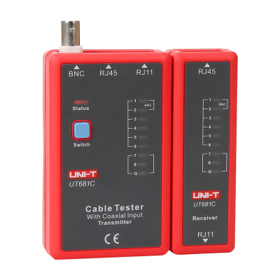 Testues kabllosh UNI-T UT681C, RJ45 RJ11 BNC, profesional, i kuq
