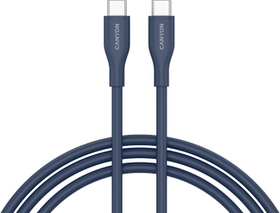 Kabllo USB C Canyon CNS-CC60SC10, USB C në USB C, 60W, 1m, silikoni, blu e errët