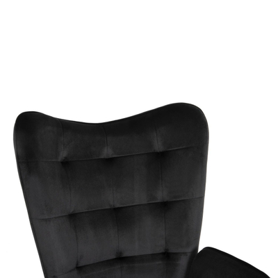Kolltuk me stol këmbësh Crawley 70x57x103Hcm (HM8918.04), zezë