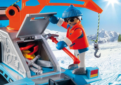 Lodër makinë bore Playmobil Snow Groomer, seri FamilyFun, shumëngjyrëshe