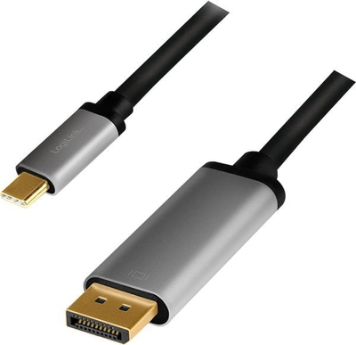 Kabëll adapter LogiLink CUA0100, USB C në DisplayPort, 1.8 m, i zi