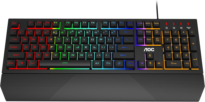 Tastierë AOC GK200, Rainbow LED, e zezë