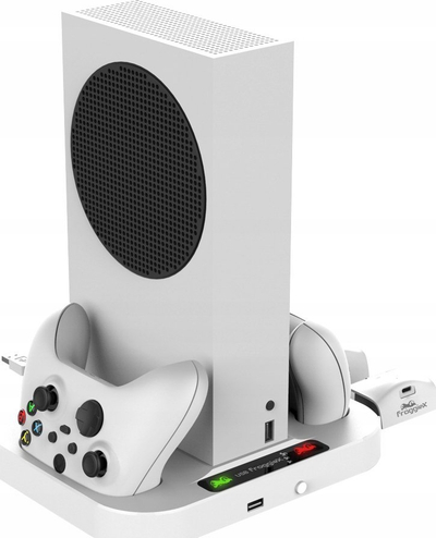Ладилна база со полнач FroggieX X Cooling, за Xbox Series S, 2 полначливи батерии, бела
