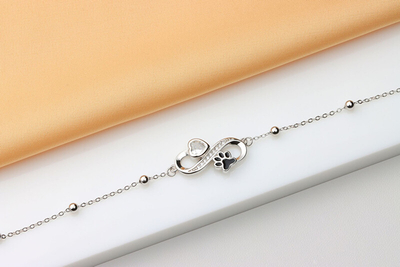 Byzylyk për femra Brilio Silver Infinity BRC212W, i argjendtë/ i zi
