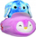 Lodër pelushi Squishville Squishmallows Elena Pallua, mini 2\", me varkë, shumëngjyrëshe
