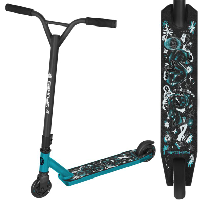 Trotinet freestyle Spokey Trippy SPK-944608, rrota 100 mm, mban deri 100 kg, i zi me blu