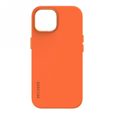 Mbulesë telefoni Decoded Silicone Backcover për iPhone 15 Plus, me MagSafe, ngjyrë portokalli apricot